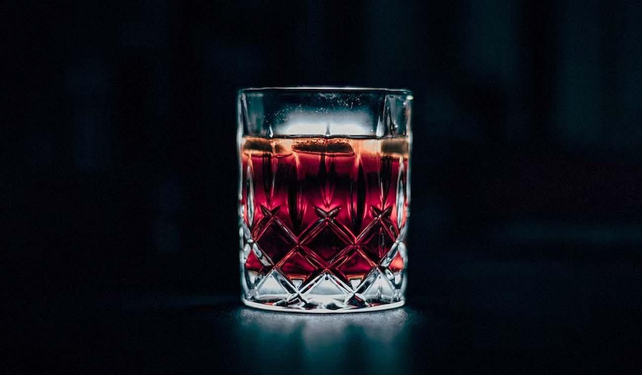 Rye whiskey in a glass